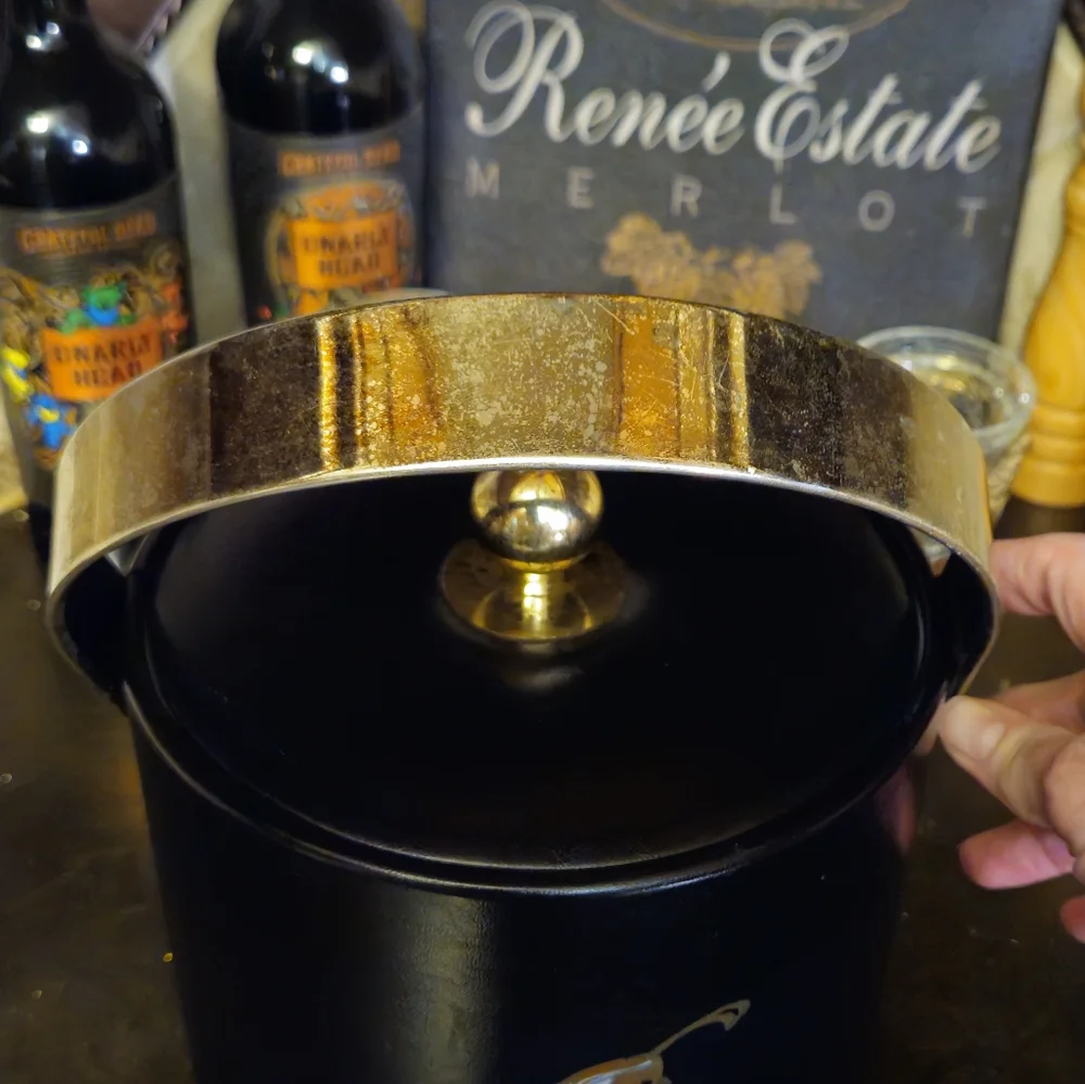 Vintage Couroc of Monterey Quail Ice Bucket